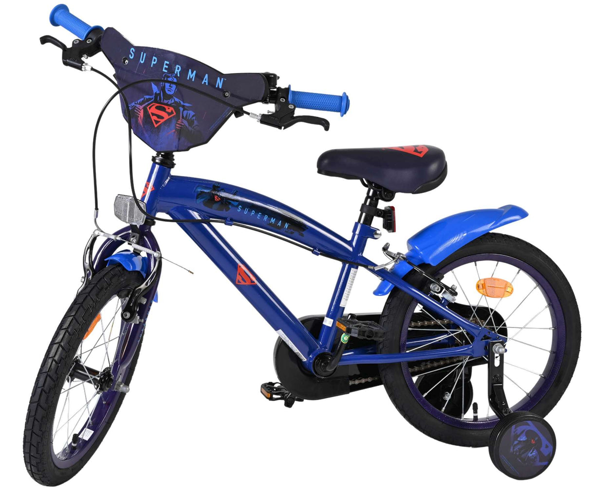 Superman children's bicycle - boys - 16 inch - blue - two hand brakes