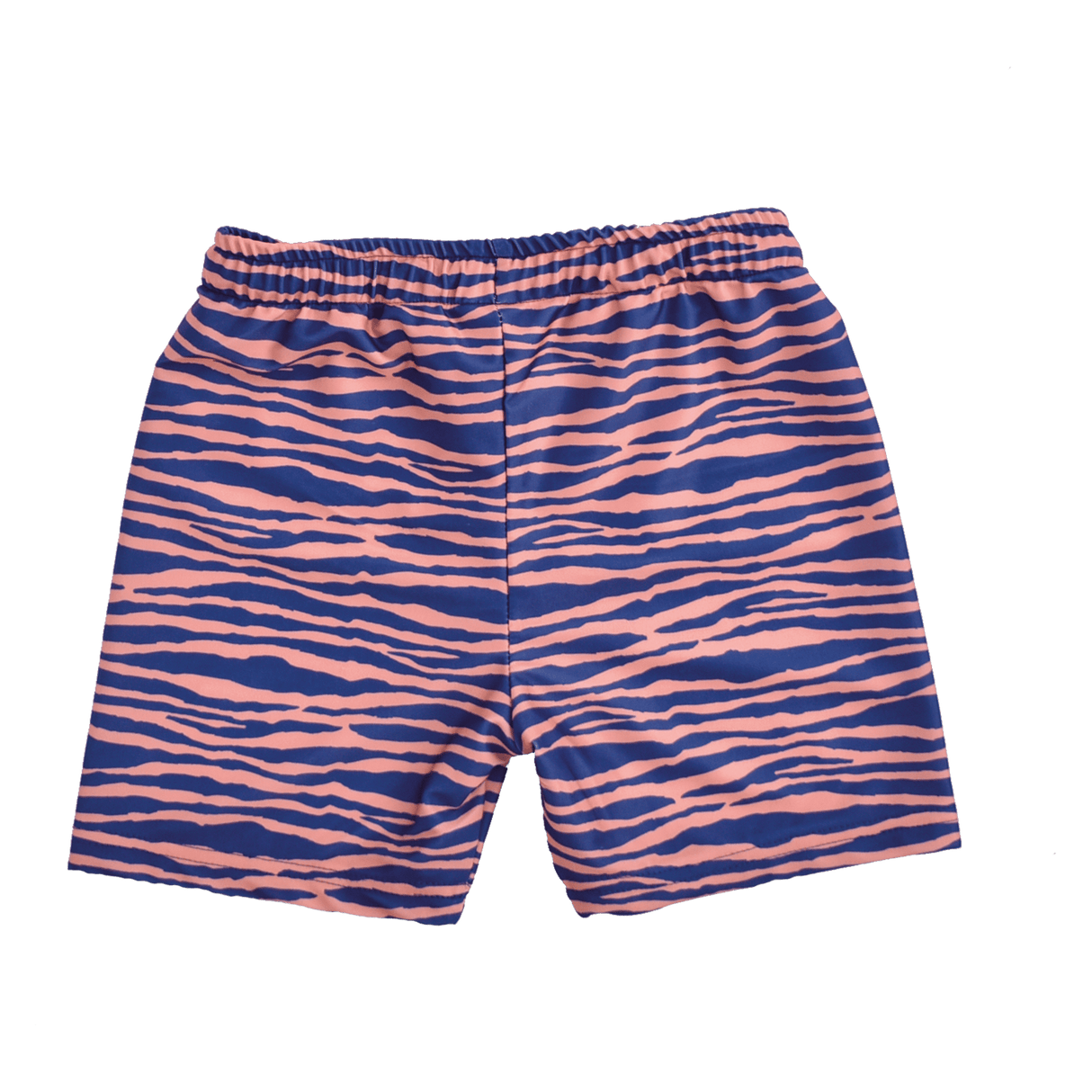 Vibrant stripes | blue orange UV swimming trunks for boys