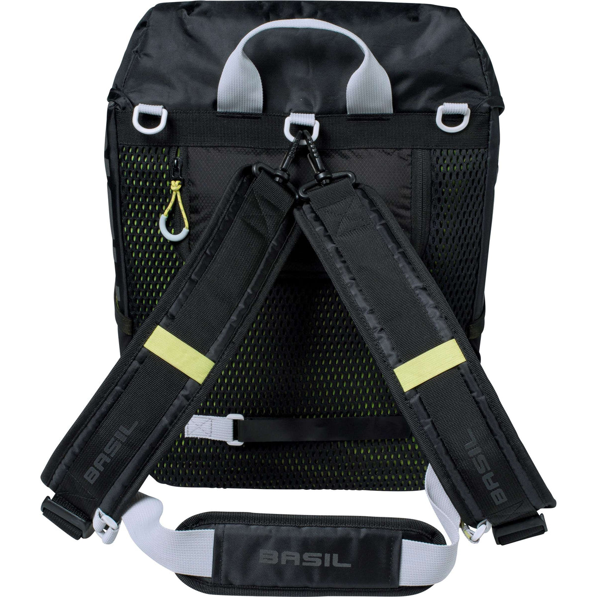 Basil Miles Daypack - sportieve fietstas - unisex - zwart lime