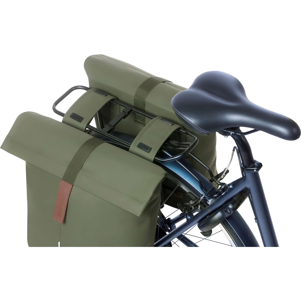 Basil Tas City Dubbel Vegan Leather | Moss Green