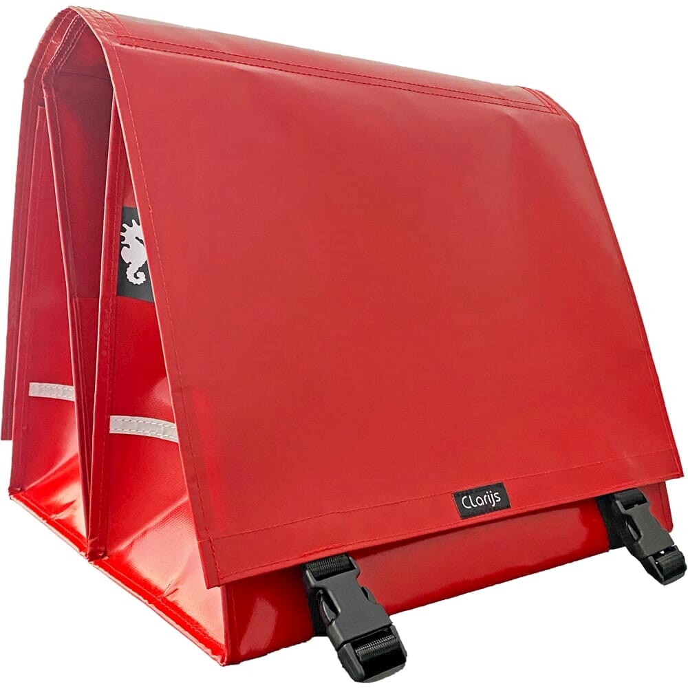 Bolsa de bicicleta Clarijs Doble XL PVC 46L con Rembra Rojo