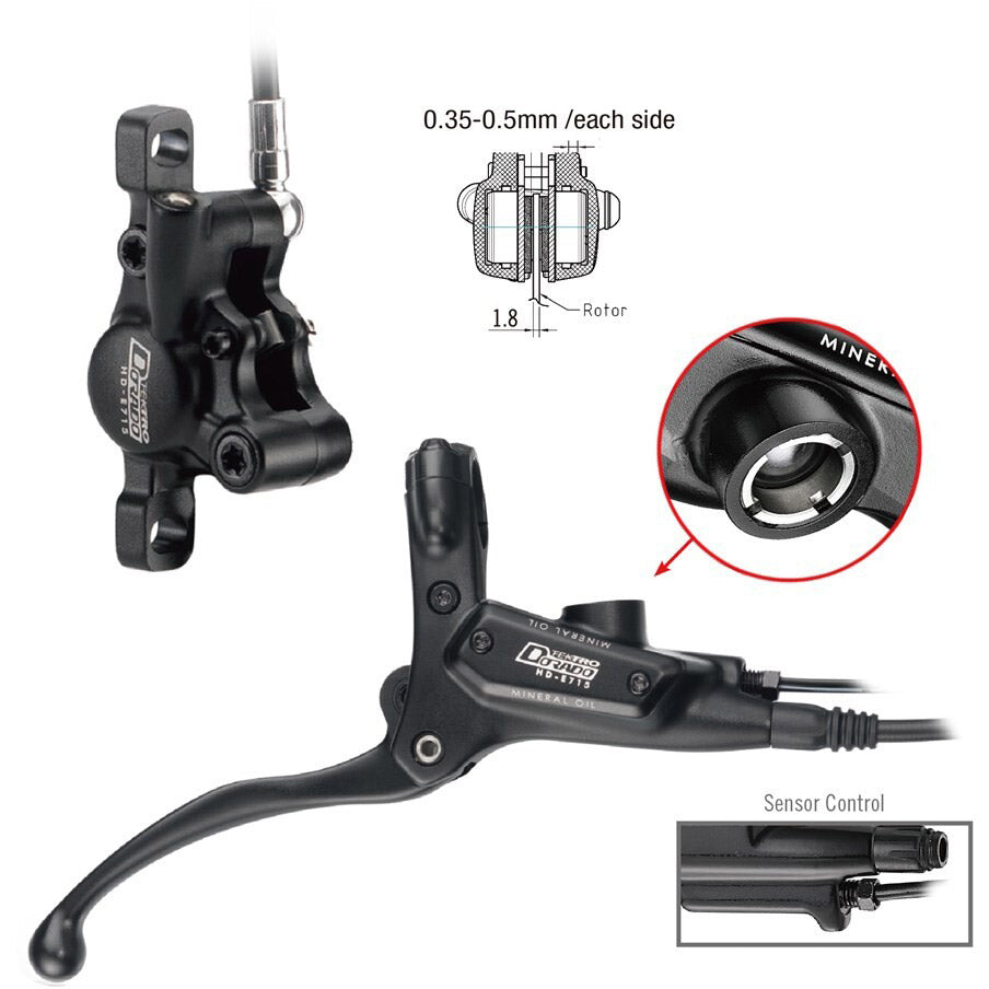 Tektro HD-E715 Hydraulische Scheibenbremse LH 1800 mm schwarz