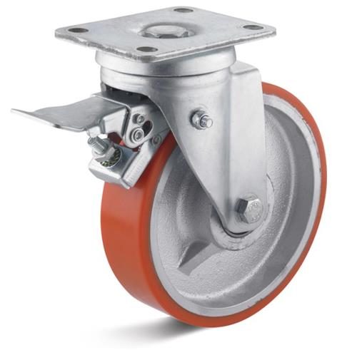 Torwegge zwenkwiel+rem zwaarlast 125x50mm