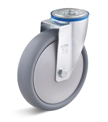 Torwegge zwenkwiel thermoplastisch ø200 kunststof boutbevestiging