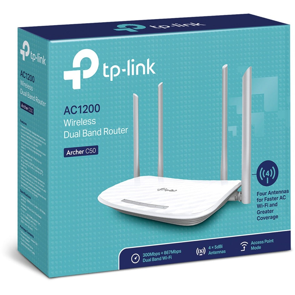 TP-Link TP-Link Archer C50 V3 AC1200 Enrutador de doble banda inalámbrica