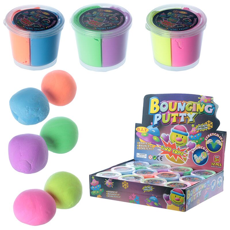 Two-tone bouncing putty
