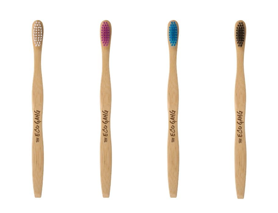 The eco gang bamboo toothbrush - soft - 4 pieces - mix