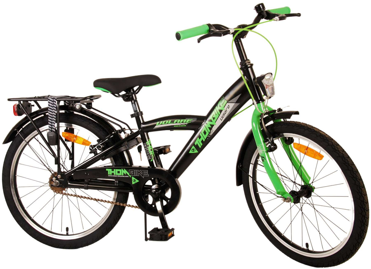 Volare Thombike Children's Bike Boys 20 palcové černé zelené dvě ruční brzdy