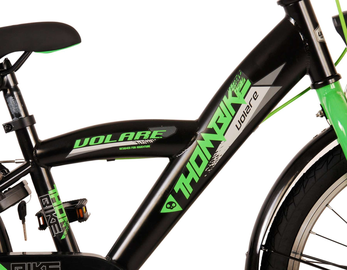 Volare Thombike Children's Bike Boys 20 palcové černé zelené dvě ruční brzdy