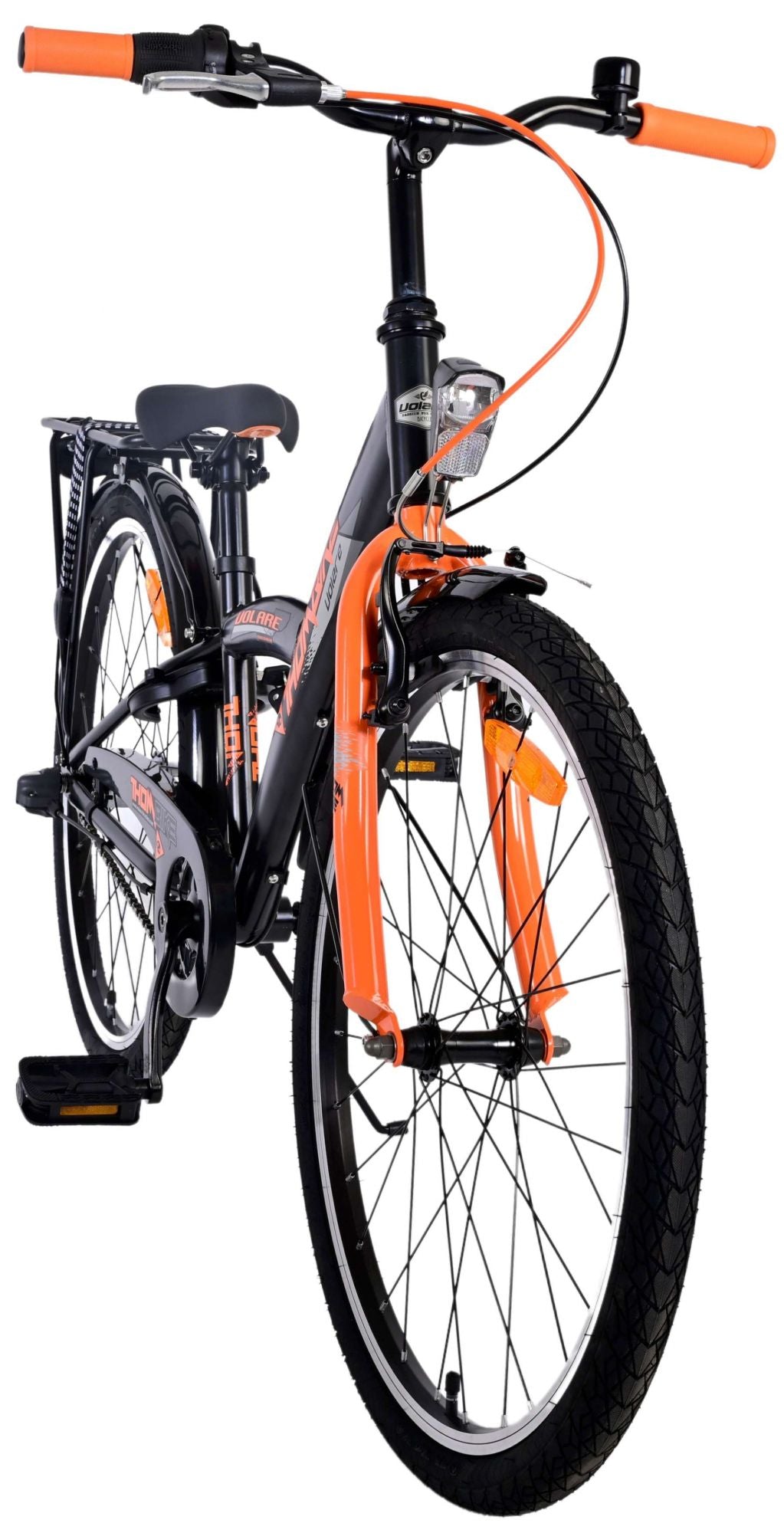Volare Thombike Children's Bike Boys 24 Zoll Black Orange 3 Gänge