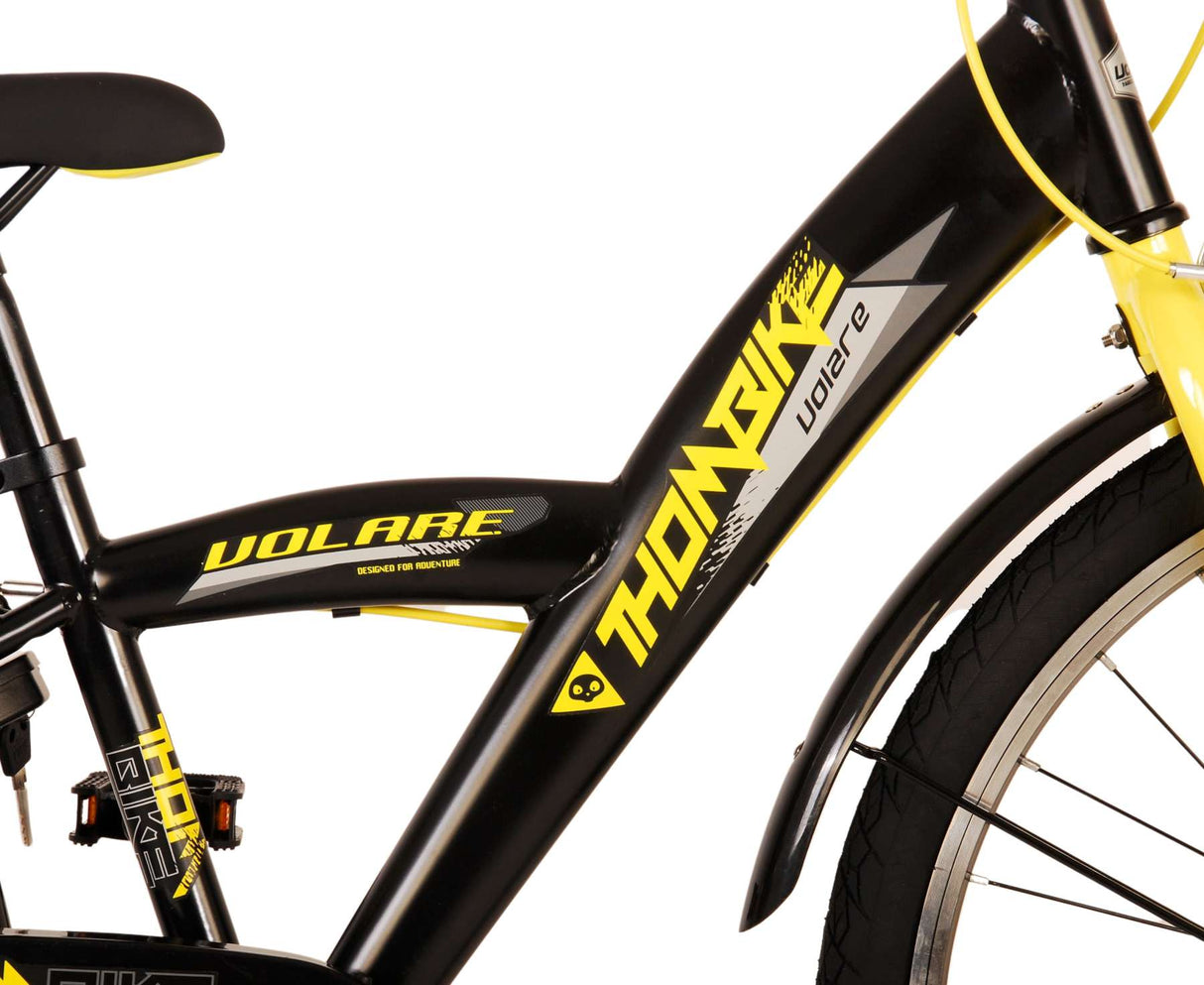 Volare Thombike Children's Bike Boys 24 pouces Black jaune deux main freins