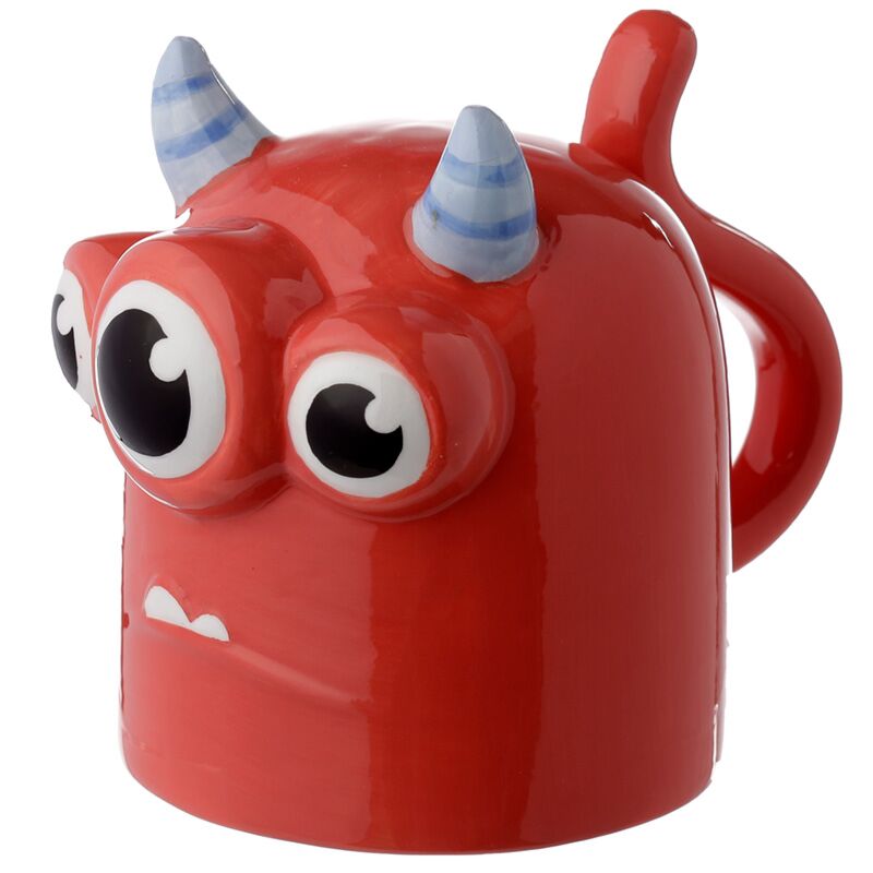 Monstarz red monster upside down ceramic mug