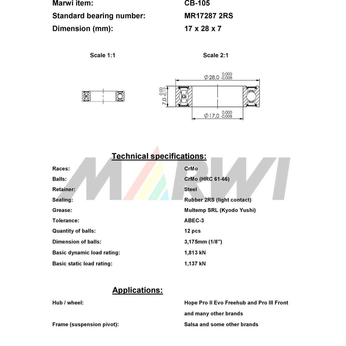 Marwi Union Ball Lafing Ball Lafing Union CB-105 17x28x7