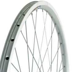 Roland front wheel 28 dropout alu v-profile silver zinc spk