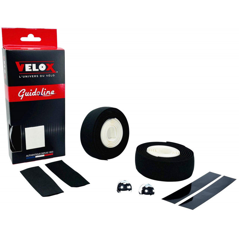 Velox handlebar tape maxi cork bicolor black white (2 pcs)