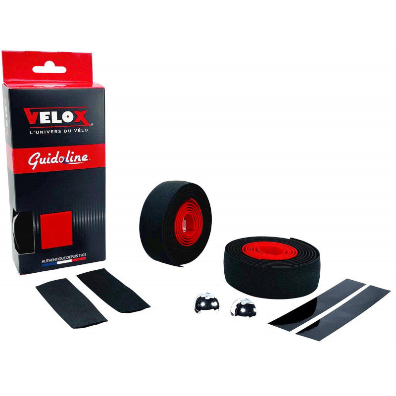 Guidon Velox maxi liège bicolore noir rouge (2 pcs)