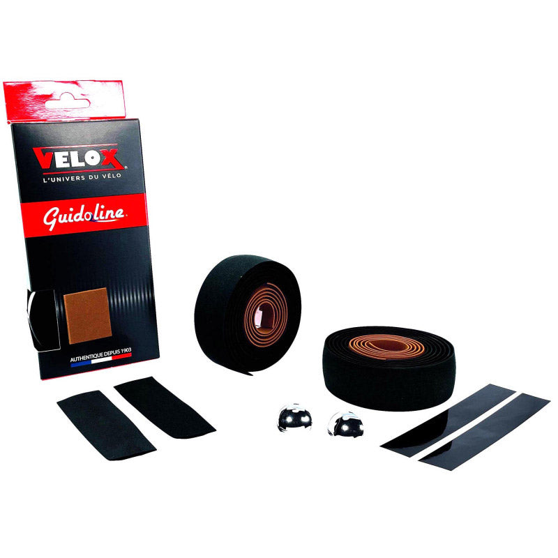 Velox handlebar tape maxi cork bicolor black brown (2 pcs)
