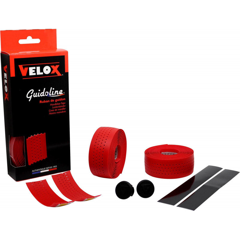 Velox handlebar tape soft perforated red (2pcs)