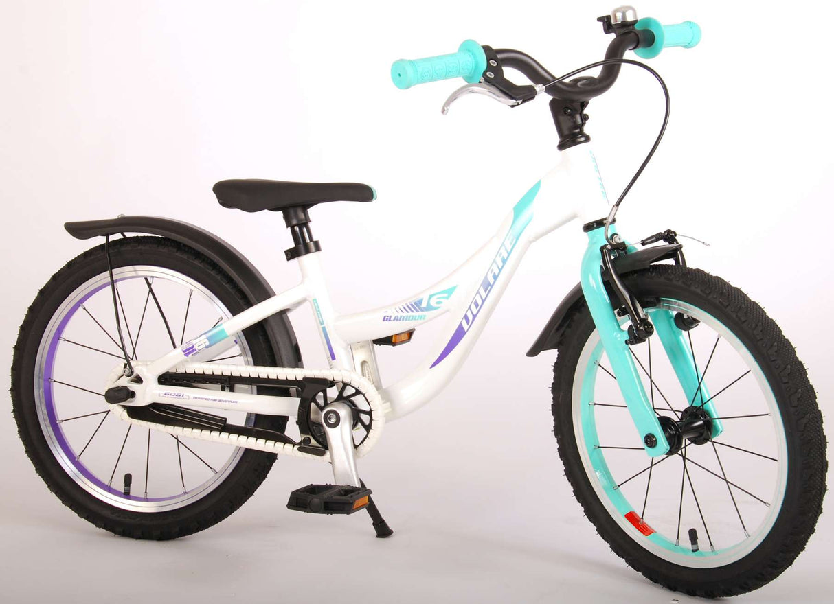 Volare Glamour Children's Bicycle - Girls - 16 pouces - White Mint Green - Prime Collection