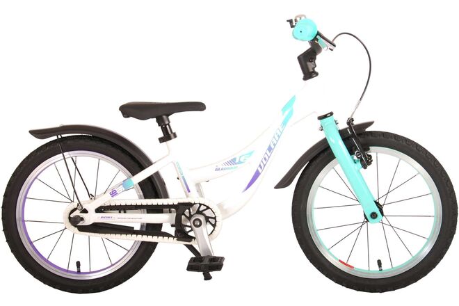 Volare Glamour Children's Bicycle - Girls - 16 pouces - White Mint Green - Prime Collection
