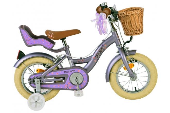 Volare Blossom children's bicycle - girls - 12 inch - purple - two hand brakes