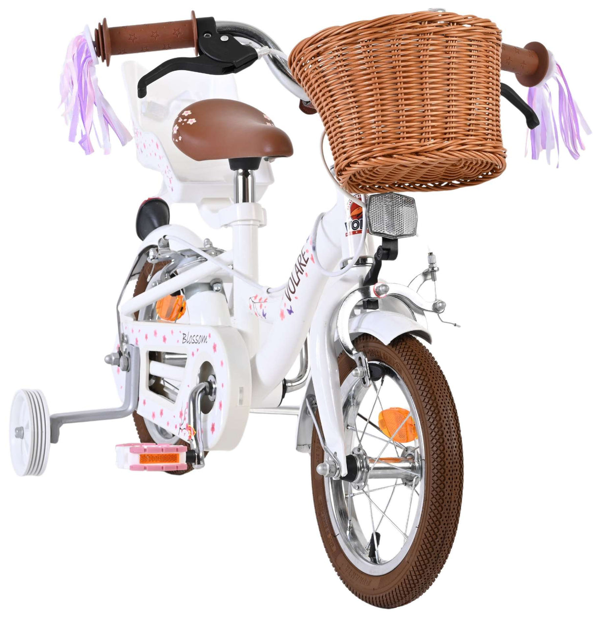 Volare blossom kinderfiets - meisjes - 12 inch - wit - twee handremmen