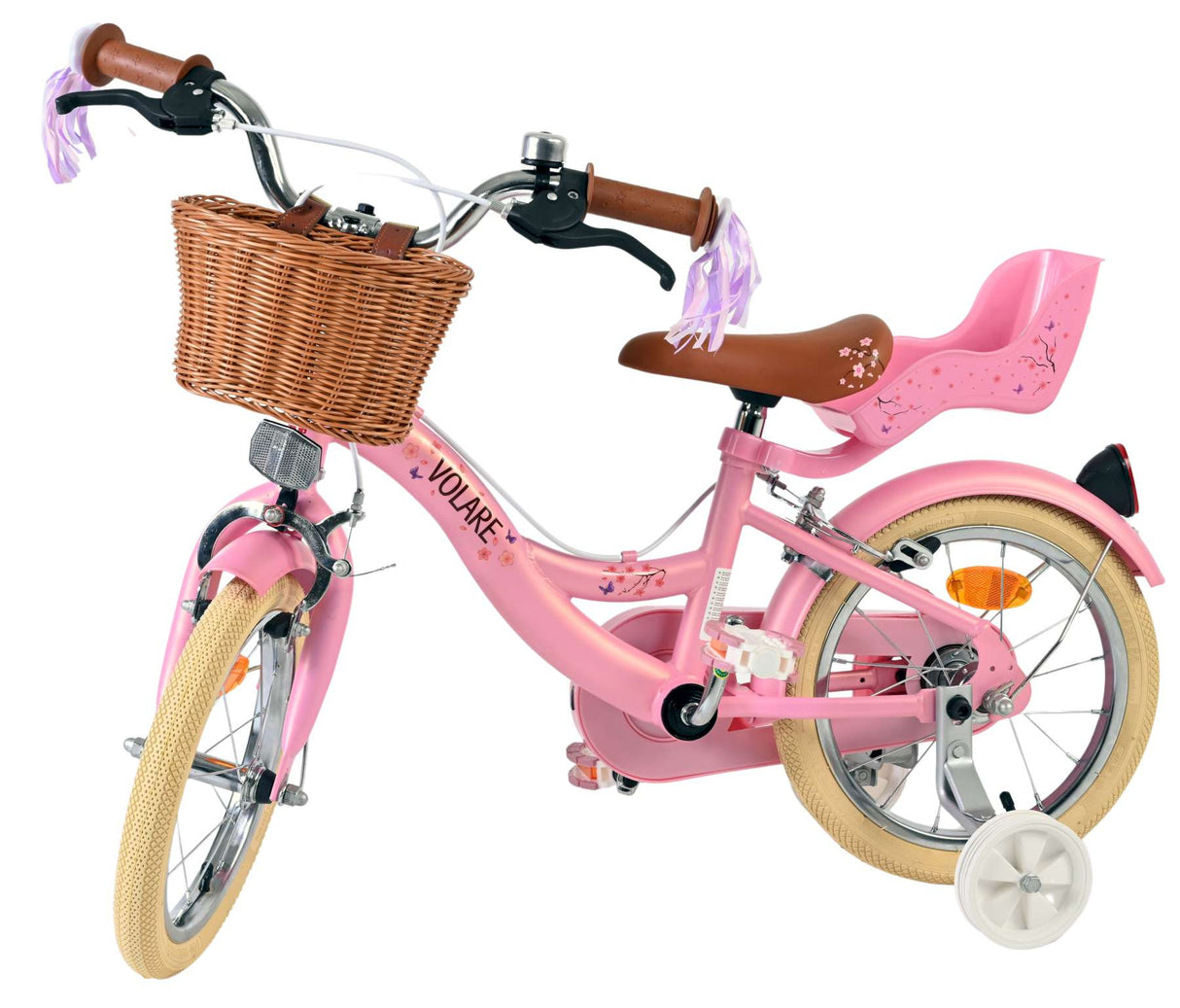Volare Blossom children's bicycle - girls - 14 inch - pink - two hand brakes
