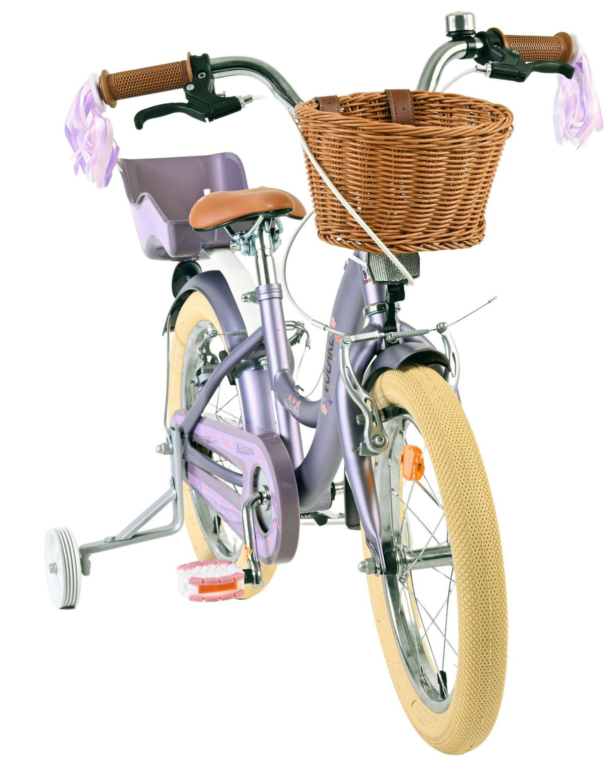 Volare blossom kinderfiets - meisjes - 16 inch - paars - twee handremmen