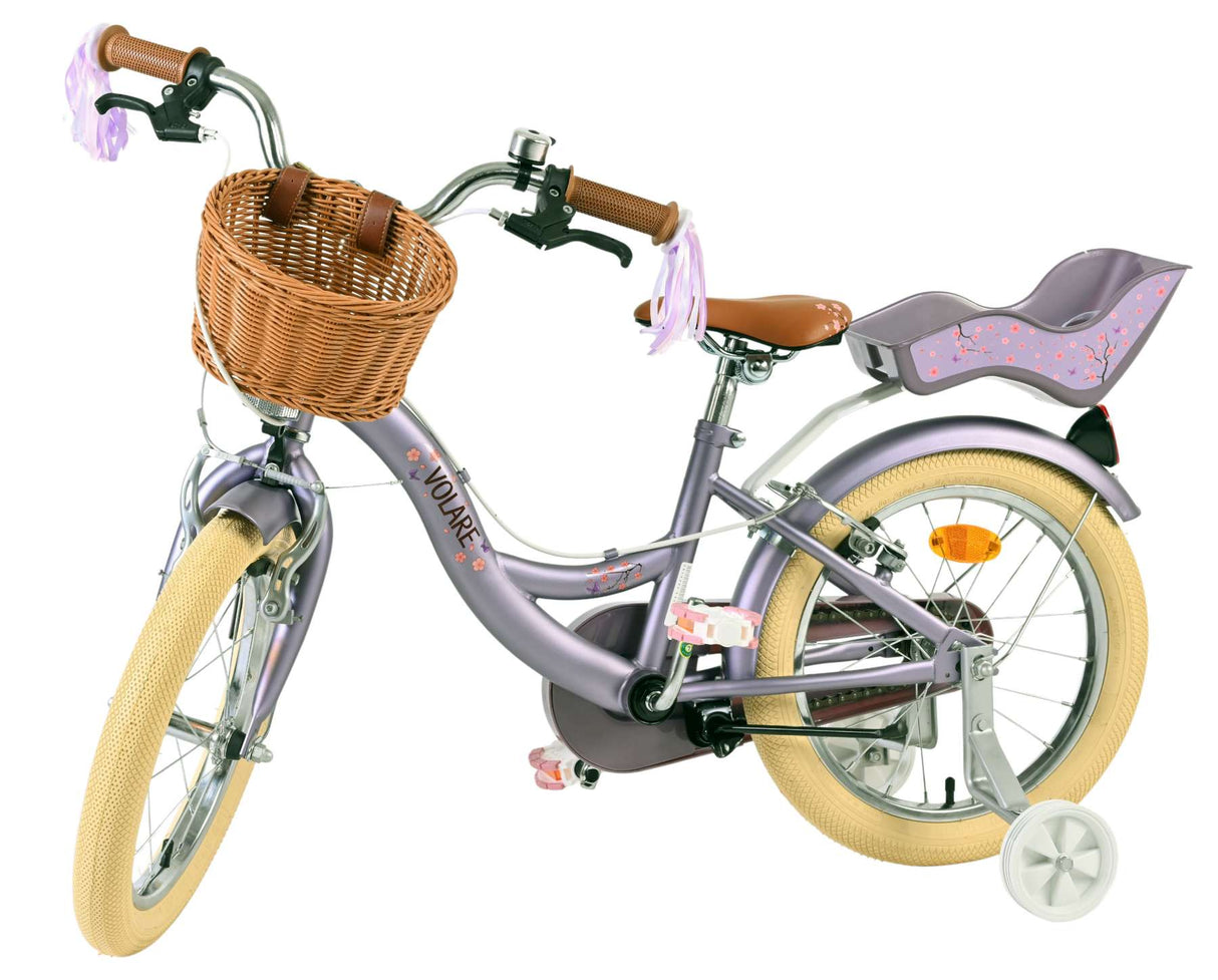 Volare blossom kinderfiets - meisjes - 16 inch - paars - twee handremmen