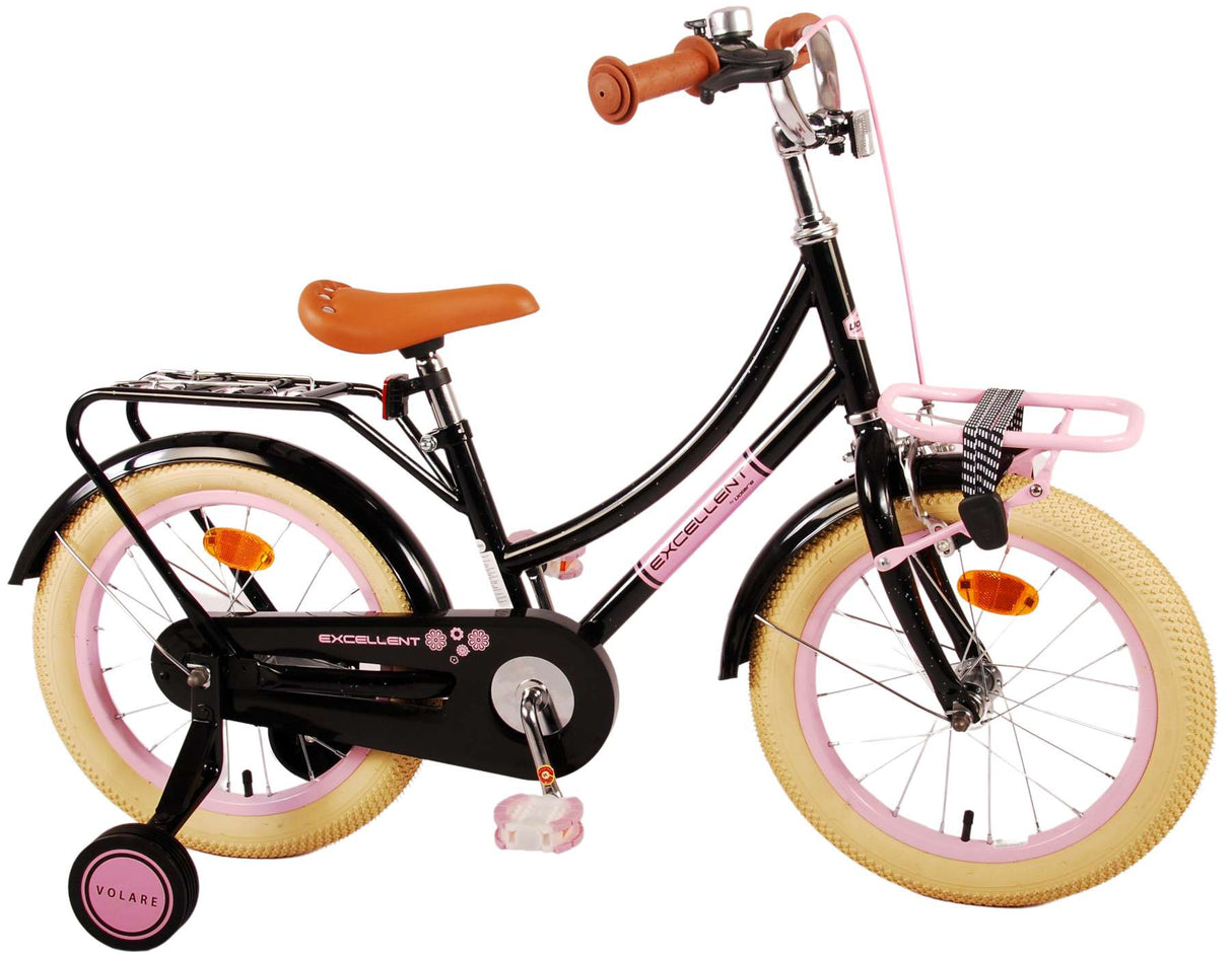 Volare Excellent Children's Bicycle - Girls - 16 inch - Black - 95% assembled