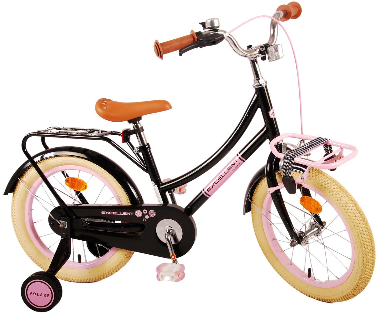 Volare Excellent Children's Bicycle - Girls - 16 inch - Black - 95% assembled