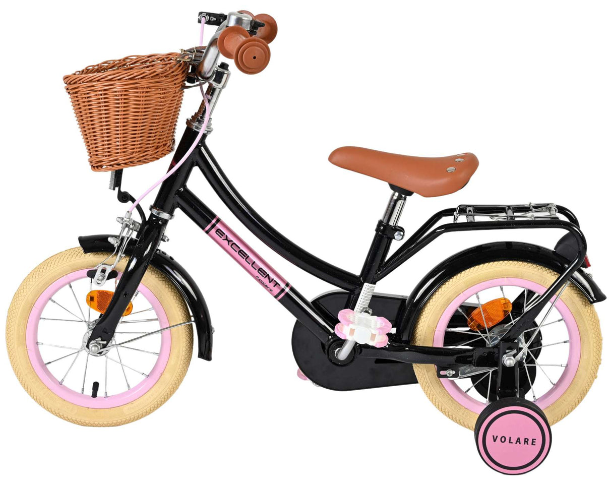Volare excellent children's bicycle - girls - 12 inch - black