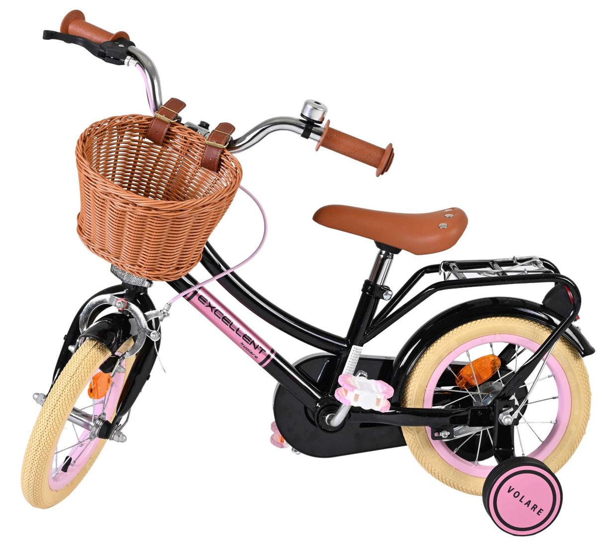 Volare excellent children's bicycle - girls - 12 inch - black