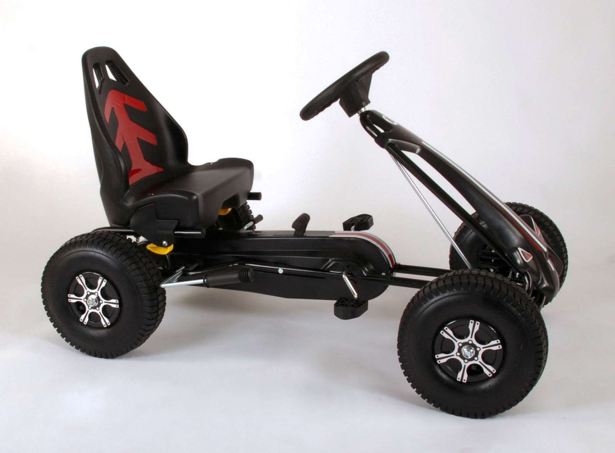 Volare Go Kart Racing Car Boys Large Pneumatic Tires Black