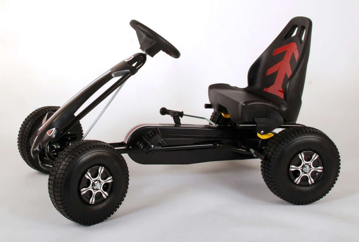 Volare Go Kart Racing Car Boys Large Pneumatic Tires Black
