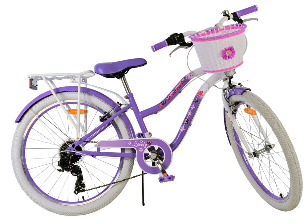Volare lovely children's bicycle - girls - 24 inch - purple - 7 gears