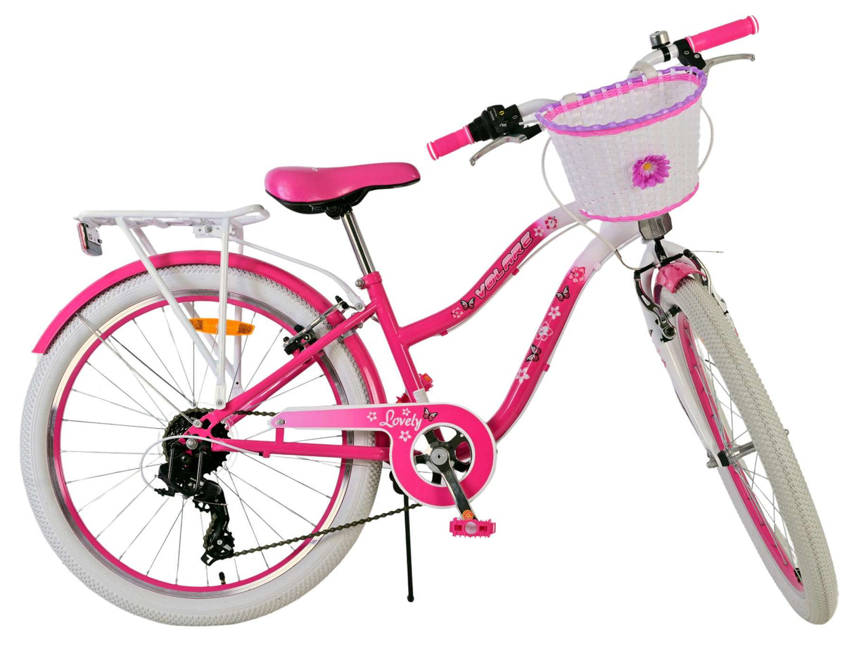 Volare lovely children's bicycle - girls - 24 inch - pink - 7 gears