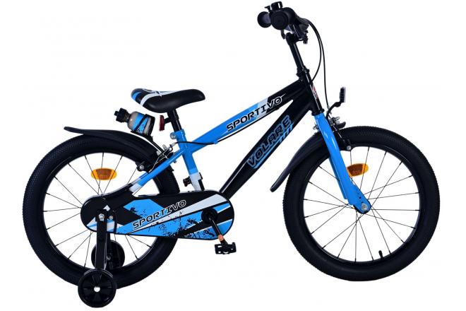 Bicycle per bambini Vlatare SportVo - Boys - 18 pollici - Blu Nero - Freni a due mani