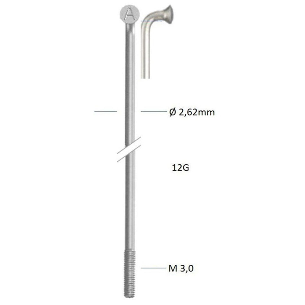 Alpina spoke zinc 12-220 without nipple (144 pcs)