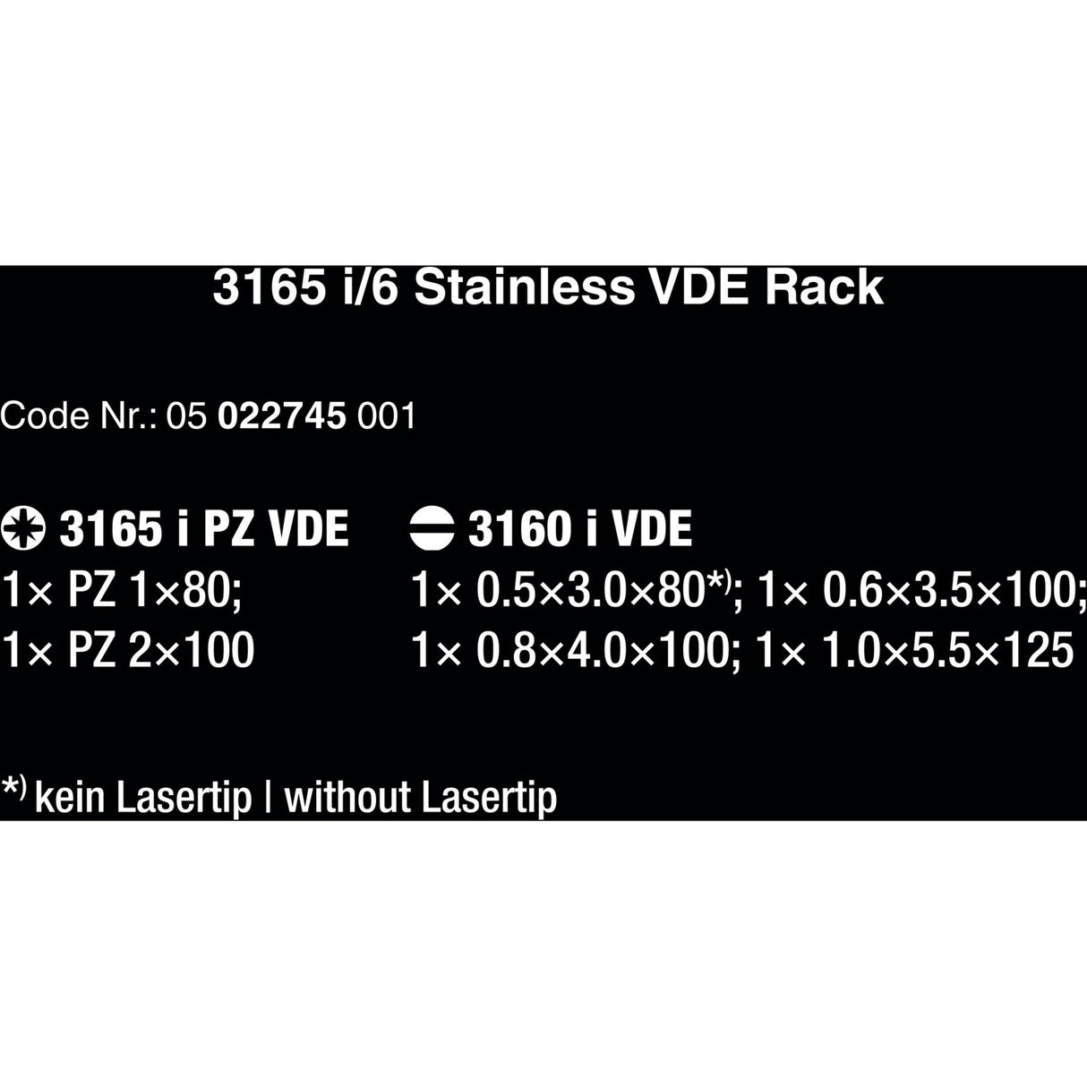 Wera 3165 i 6 Screwdriver set, stainless steel + re