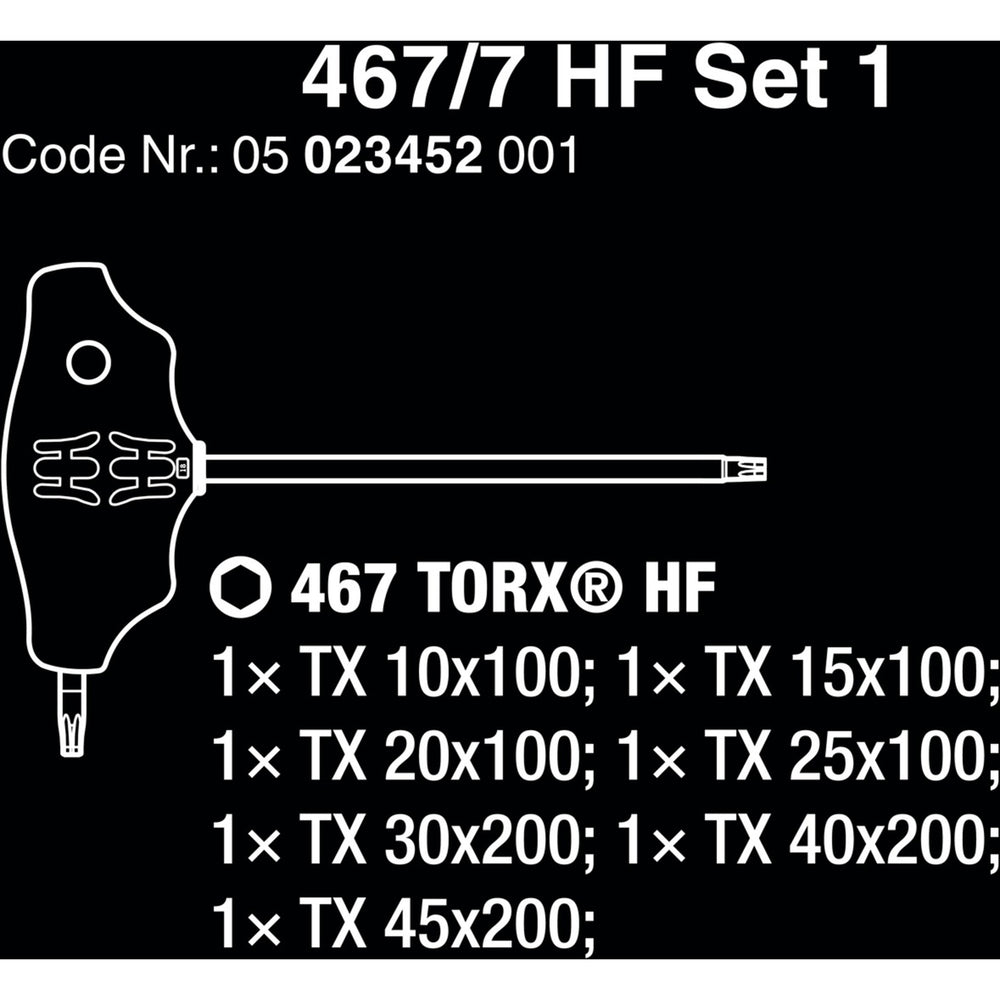 Wera Screwdriver Set T-Handle Torx