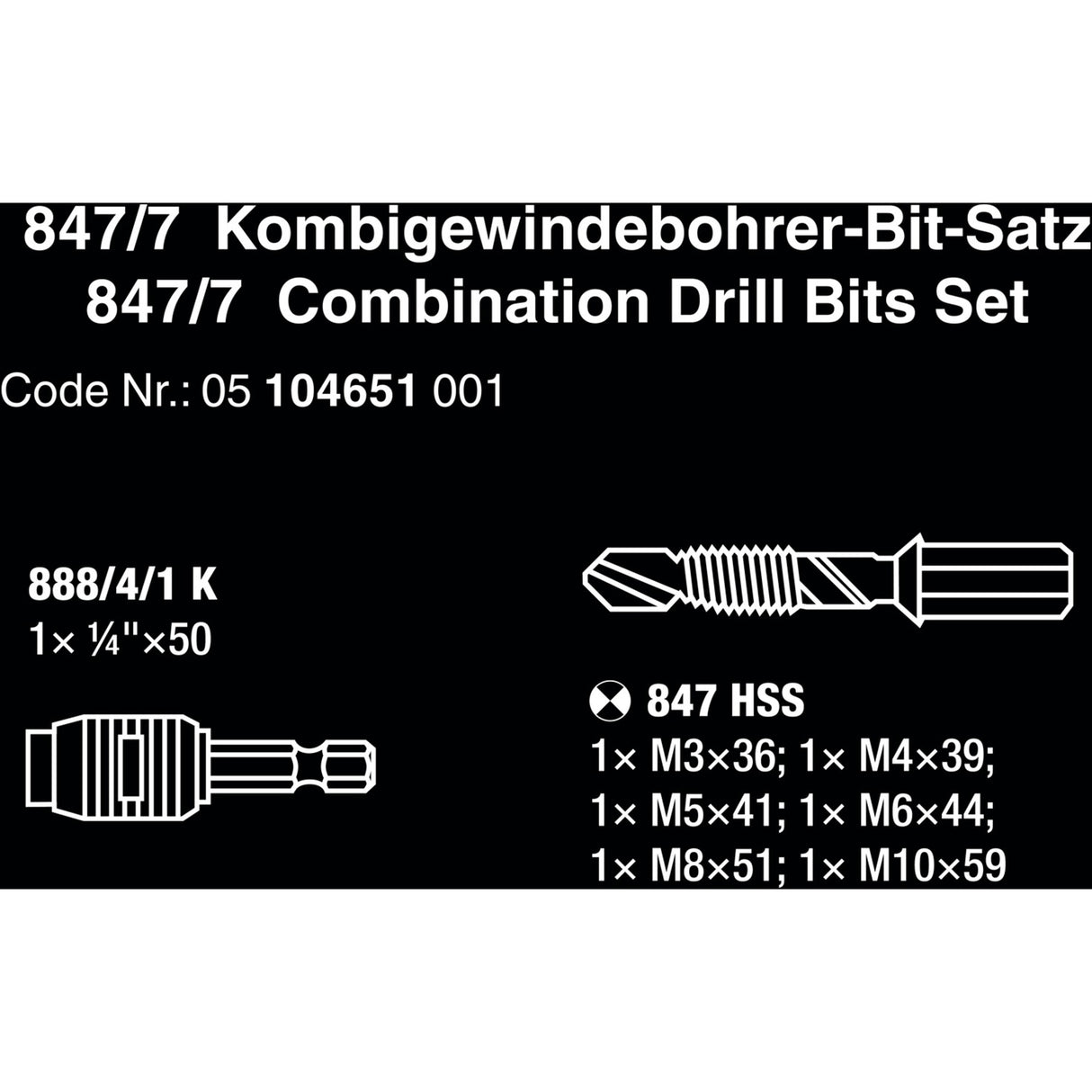 Wera 847 7 Combi drill bit set, 7 pieces