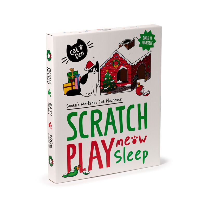 Abi karácsonyi barlang Karácsony 100% kartonból macska játszóház