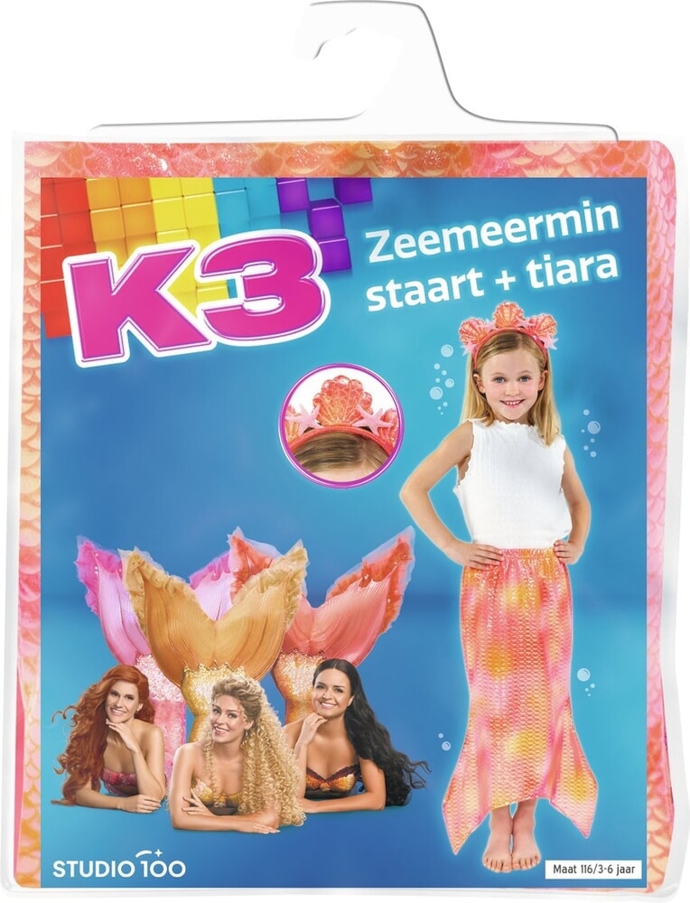 Studio 100 k3 mermaid tail size 116 (3-6 years) tiara - fancy dress