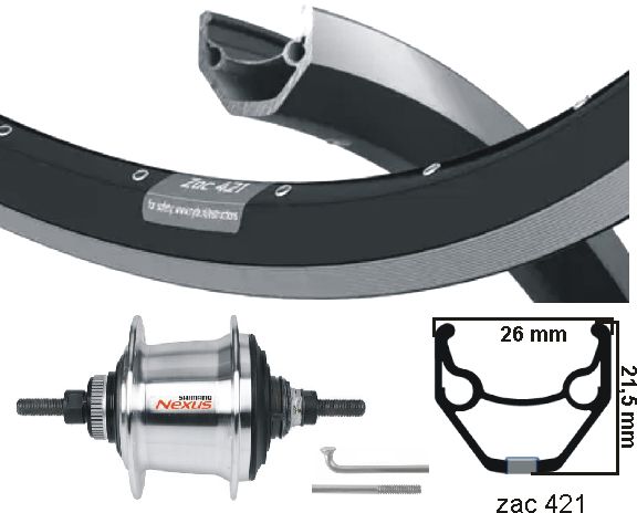 Kgs roue arrière 28 pouces (622) zac421 zw zil nexus 7 centerlock argent