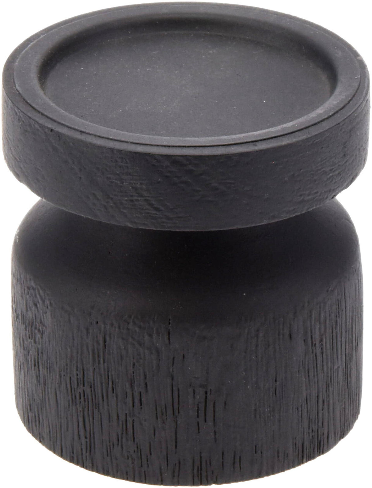 Home styling kandelaar hout zwart 10cm v. stompkaars