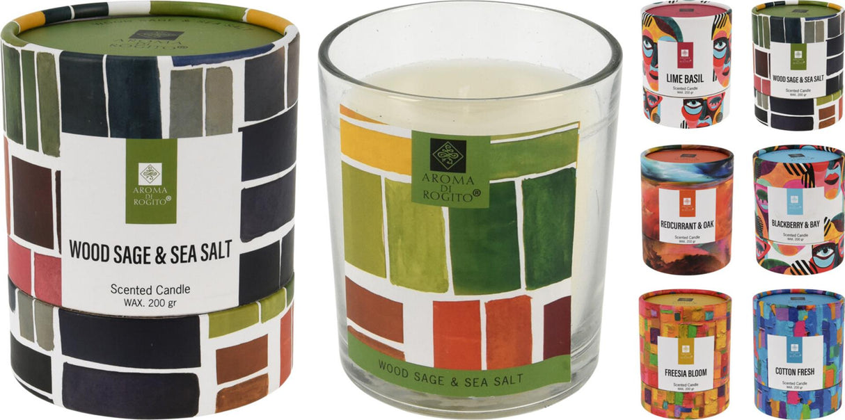 Home styling geurkaars in glas, 8x9cm