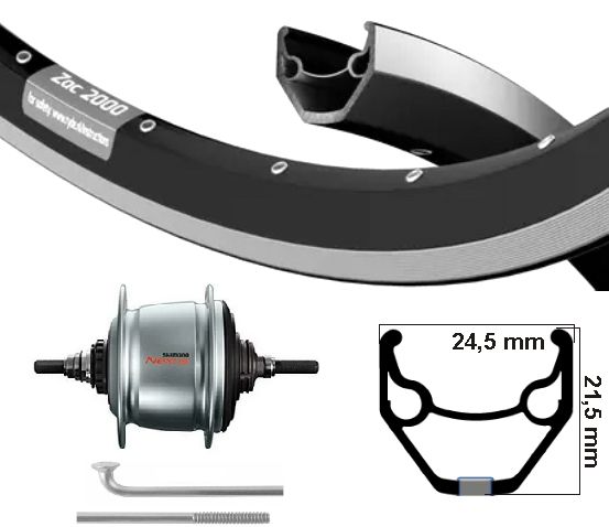 Kgs rear wheel 28 inch (622) zac2000 black nexus 8 roller brake