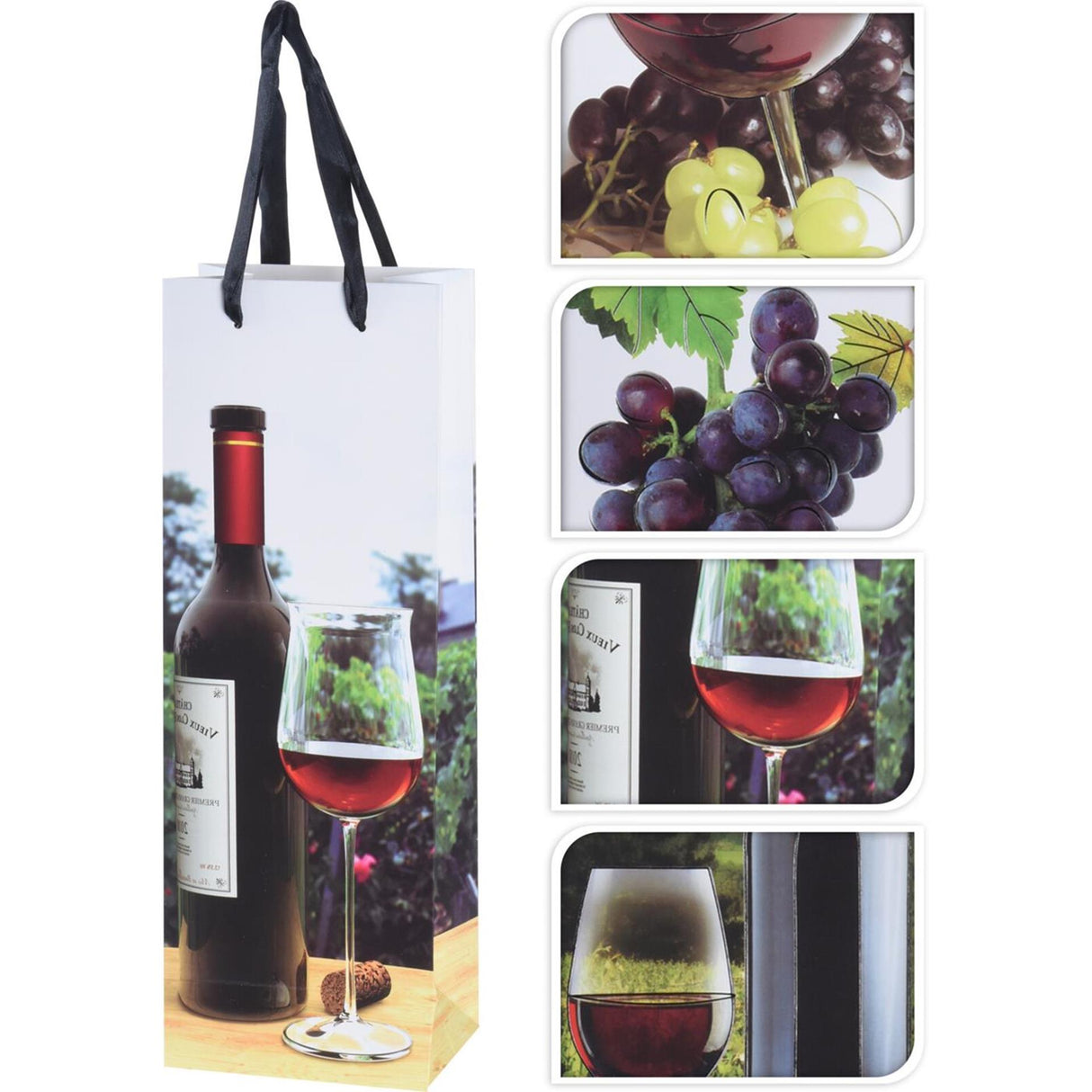 Geschenktas voor fles 12,8x8,4x36cm