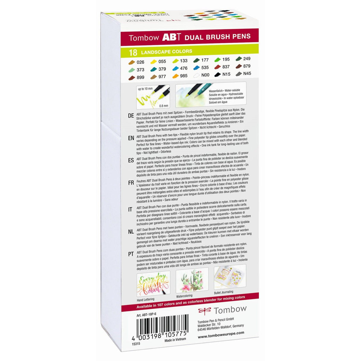 Tombow • brush pen abt dual brush pen 18x landscape colors